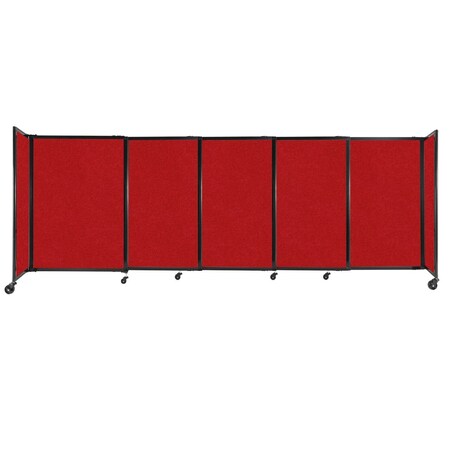 Versare StraightWall Sliding Portable Partition 11'3" x 4' Red Fabric 1448527